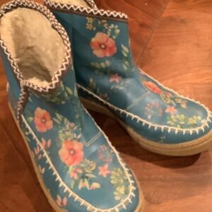Turquoise and Pink floral Alaska boots